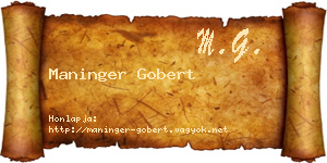Maninger Gobert névjegykártya
